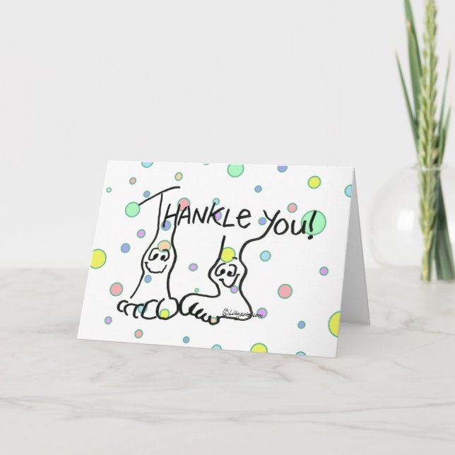 Cartão De Agradecimento Funny Cartoon Thank You Card (Frente)