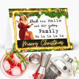 Cartão De Agradecimento Funny Christmas Card Best Friend "Deck The Halls"
