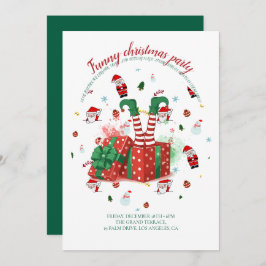 Cartão De Agradecimento Funny Christmas Party Invitation
