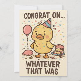 Cartão De Agradecimento Funny Duck Party Greeting Card - Congrats On...