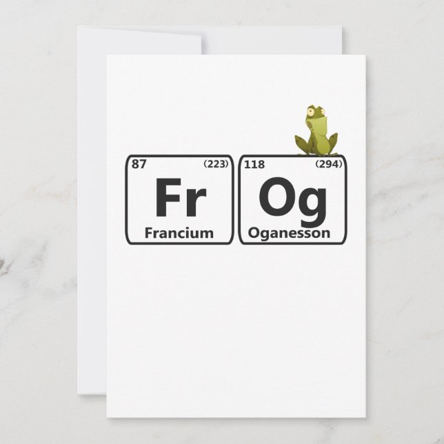 Cartão De Agradecimento Funny Frog Periodic Table Elements Funny Science (Frente)