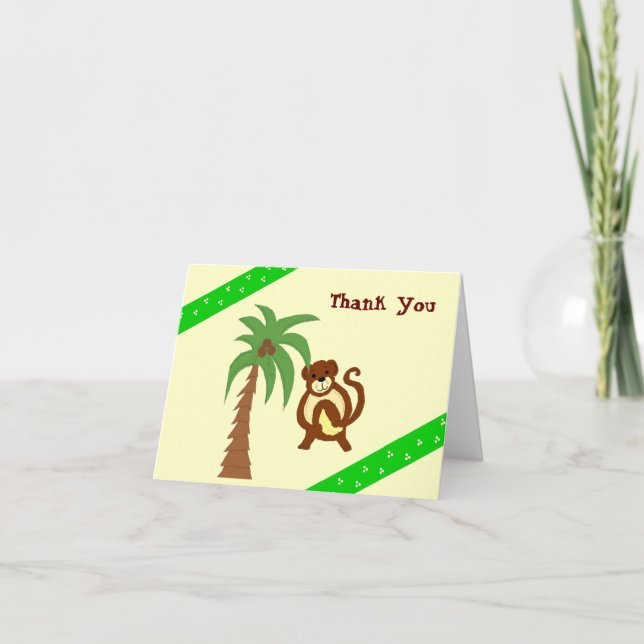 Cartão De Agradecimento Funny Monkey Thank You (Frente)