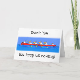 Cartão De Agradecimento Funny pelicans rowing cartoon Thank You card.
