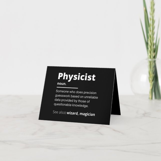 Cartão De Agradecimento funny physicist definition wizard scientist physic (Frente)