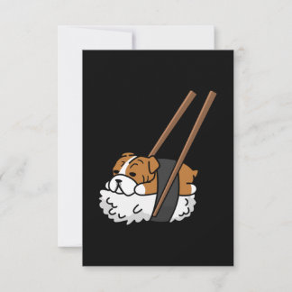Cartão De Agradecimento Funny Sushi Bulldog
