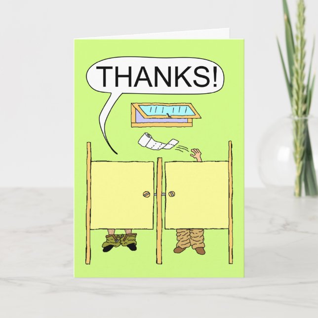 Cartão De Agradecimento Funny Thank You Card: Toilet Paper (Frente)