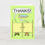 Cartão De Agradecimento Funny Thank You Card: Toilet Paper<br><div class="desc">We've all been there! Thanks doesn't get anymore meaningful than this! Featured Product Award Congratulations, Biz Regards! Your product, Funny Thank You Card: Toilet Paper, has been hand-picked as an example of creativity at its finest. Out of thousands of products on Zazzle, yours was chosen for being one of the...</div>