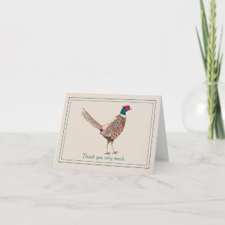 Cartão De Agradecimento Funny thank you card with pheasant painting