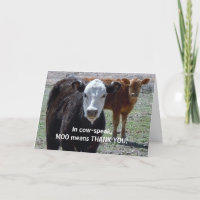Funny Thank You - Cow Animal Humor - Ranch