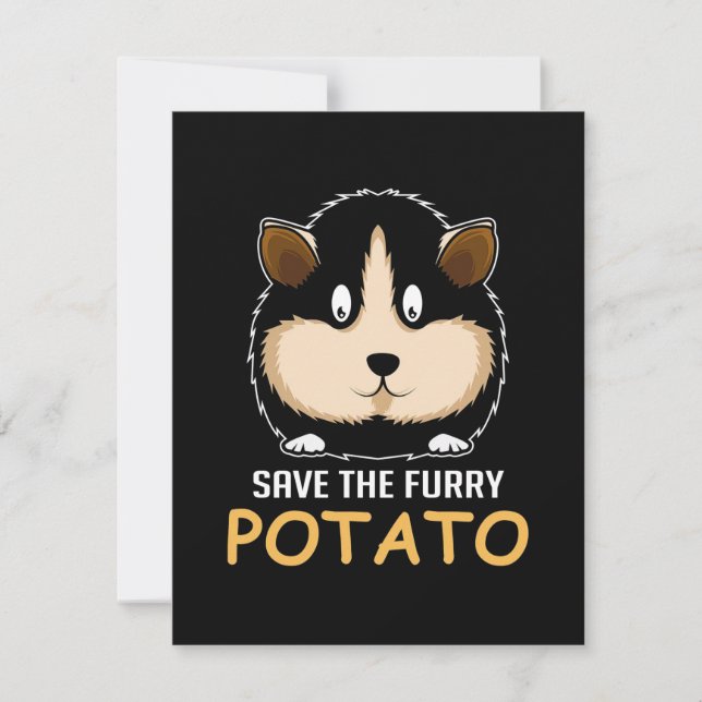 Cartão De Agradecimento Furry Potato Guiné Proprietário de Porcos (Frente)