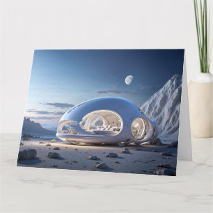 CARTÃO DE AGRADECIMENTO FUTURISTIT PEQUENO POD HOUSE GREETING NO ANIVERSÁR