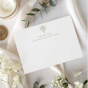 Cartão De Agradecimento Futuro Casamento Arte Linear Floral Chuveiro de No
