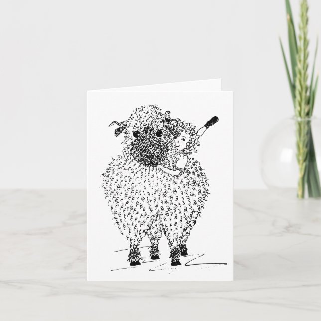 Cartão De Agradecimento Fuzzy Sheep Snuggle Buddy - Card (Frente)