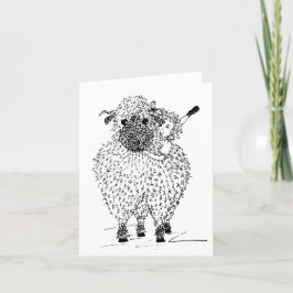 Cartão De Agradecimento Fuzzy Sheep Snuggle Buddy - Card