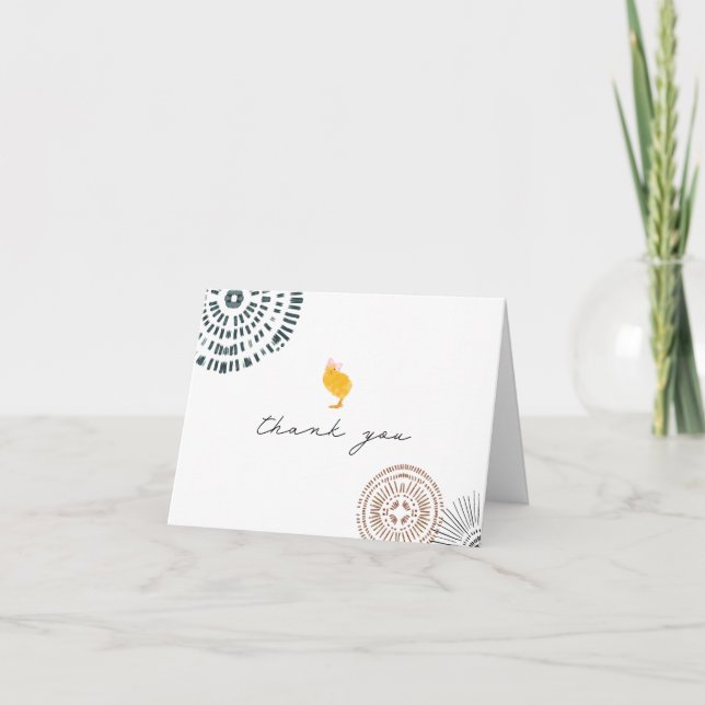 Cartão De Agradecimento Galinha Bow Thank You (Frente)