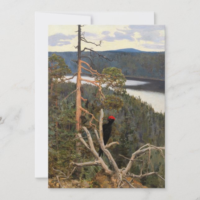 Cartão De Agradecimento Gallen-Kallela - Pica-Pau Negro Excelente 1894 (Frente)