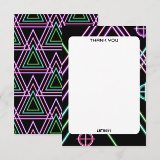 Cartão De Agradecimento Game On Colorful Neon Laser Tag Birthday