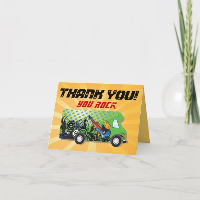 Cartão De Agradecimento Game truck party thank you note cards (Frente)