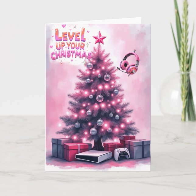 Cartão De Agradecimento Gamers Christmas Card (Frente)