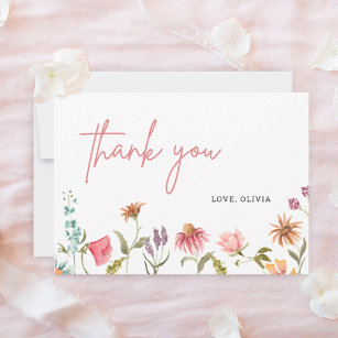 Cartão De Agradecimento Garden Floral Little Wilflower Obrigado