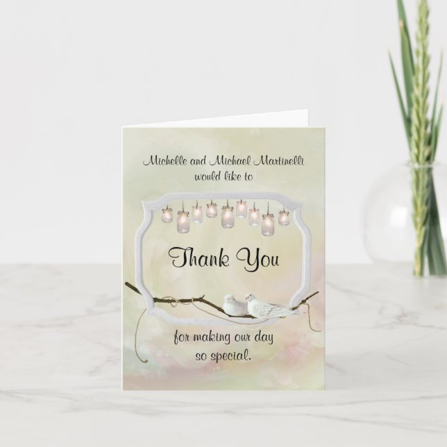 Cartão De Agradecimento Garden Romance Thank You Card (Frente)