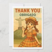 Cartão de Agradecimento - Garota Anime Festa Junin