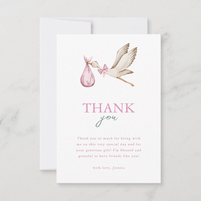 Cartão De Agradecimento Garota Cegonha É Preciso Uma Aldeia Churrasco de I (Frente)