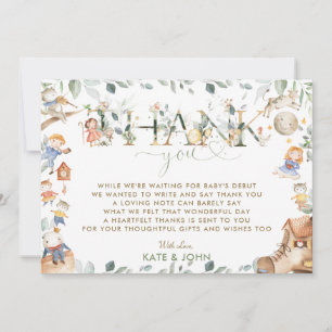 Cartão De Agradecimento Garota Chá de fraldas de Rhyme Greenery