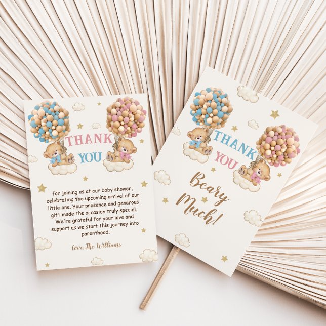 Cartão De Agradecimento Garota gêmea Chá Pastel Blue Beige (Criador carregado)