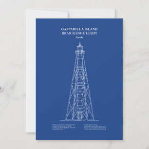 Cartão De Agradecimento Gasparilla Island Rear Range Light - Flórida - AD