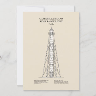Cartão De Agradecimento Gasparilla Island Rear Range Light - Florida - SBD