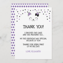 Cartão de Agradecimento Gatinho