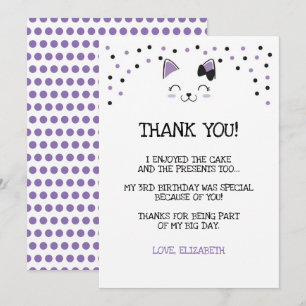 Cartão de Agradecimento Gatinho