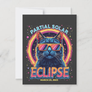 Cartão De Agradecimento Gatinho Gato Parcial Eclipse Solar 2025