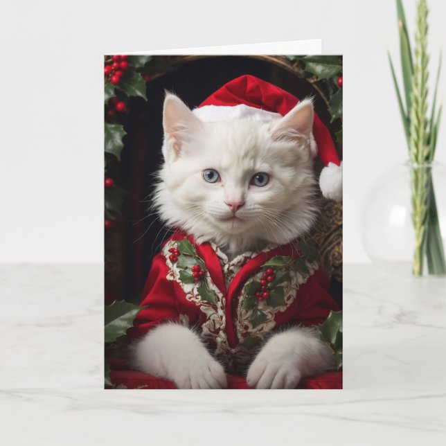 Cartão De Agradecimento Gatinho Saanta (Frente)