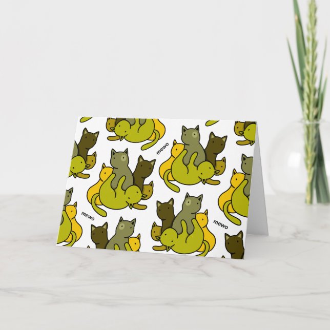 Cartão De Agradecimento Gatinhos de oliveira (Frente)