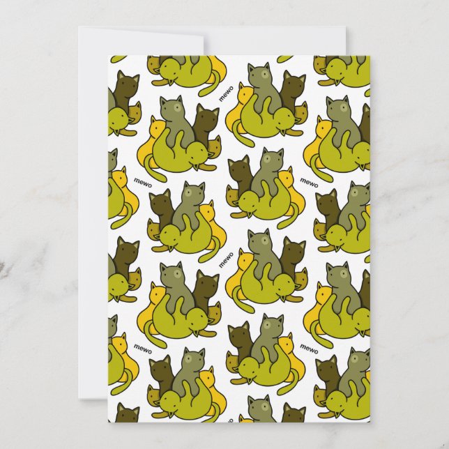 Cartão De Agradecimento Gatinhos de oliveira (Frente)