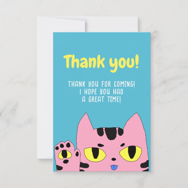 Cartão De Agradecimento Gato Alien de Bolso (Frente)