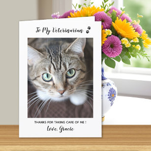 Cartão De Agradecimento Gato de Gato de Pet Care Veterinário de Gato de Ki