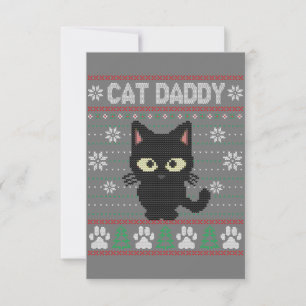 Cartão De Agradecimento Gato de Gato Pai de Natal Feio Gato de Gato de Gat