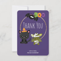 Gato de Halloween, Bat e Mummy Boo