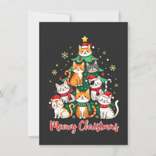 Cartão De Agradecimento Gato de Natal Gatinho Amante de Gatos Divertido Ca