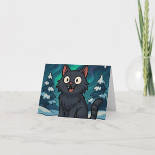 Cartão De Agradecimento Gato de Natal Islandês Yule 