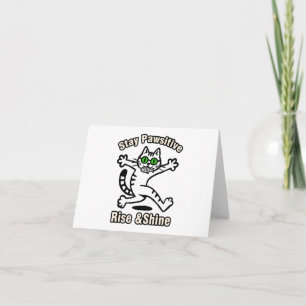 Cartão De Agradecimento Gato Fique Positivo