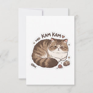 Cartão De Agradecimento Gato Fofo Mal-Humorado Kam Kam