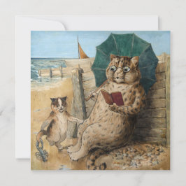 Cartão De Agradecimento Gato Lendo um Livro por Louis Wain