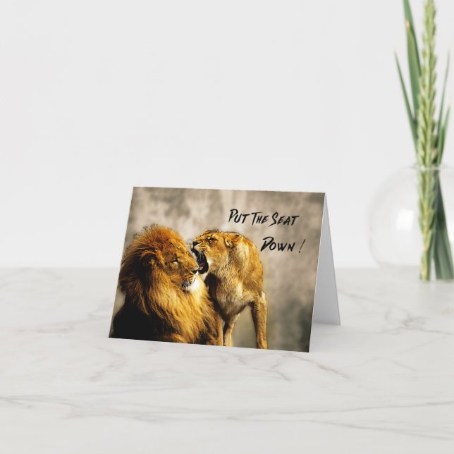 Cartão De Agradecimento Gato Lutar Abaixe o assento (Frente)