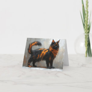 Cartão De Agradecimento Gato malhado fofinho da raça maine coon