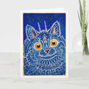 Cartão De Agradecimento Gato no Estilo Gótico - Louis Wain
