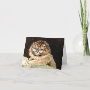 Cartão De Agradecimento Gato no trabalho com óculos de Louis Wain